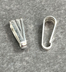 910S-13 = Sterling Silver Clip On Bail 3.0mm Opening 10.5mm Height (Pkg of 5)