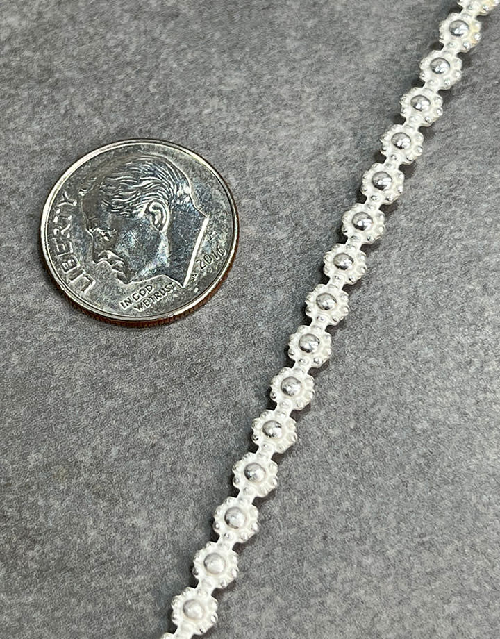 SPW24 = Sterling Silver "Bali" Berry Wire (Inch) 4x1.3mm