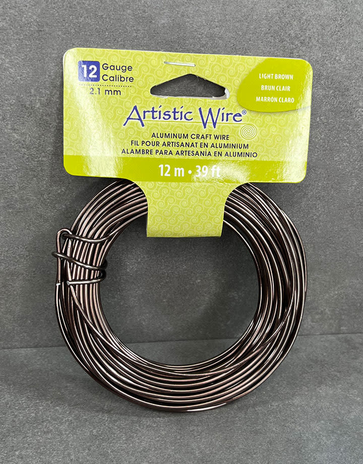 WR71812 = Artistic Wire Aluminum Brown Color Craft Wire 12ga 39 foot coil