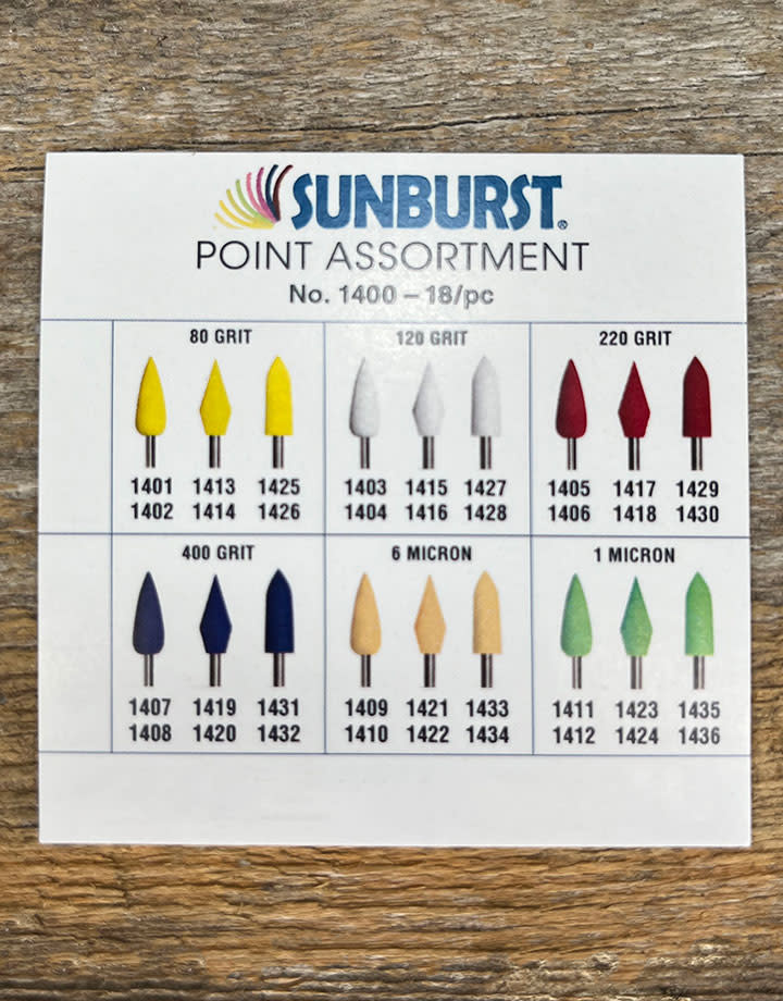 Dedeco ST1400 = Dedeco Aluminum Oxide Polishing Point Assortment 18pc Kit