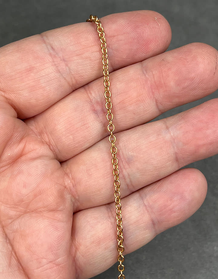 800BR-07 = Brass Round Cable Chain 2.5mm wide (FOOT)