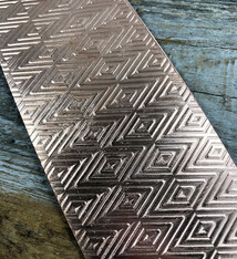 CSP42 = Patterned Copper Sheet ''Traingle/Herringbone'' 2'' x 6'' (Choose Gauge)