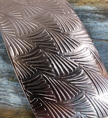 CSP39 = Patterned Copper Sheet ''Tropical Fern'' 2'' x 6'' (Choose Gauge)