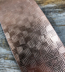 CSP36 = Patterned Copper Sheet ''Basket'' 2'' x 6'' (Choose Gauge)