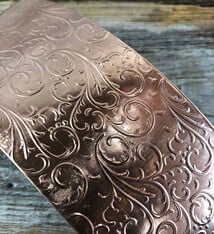 CSP35 = Patterned Copper Sheet ''Vines'' 2'' x 6'' (Choose Gauge)