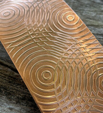 CSP31 = Patterned Copper Sheet ''Sonar'' 2'' x 6'' (Choose Gauge)