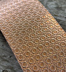 CSP30 = Patterned Copper Sheet ''O Positive'' 2'' x 6'' (Choose Gauge)