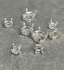 391S = Sterling Oval Pre-Notched Basket Setting