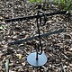 DER4102B = Black Metal 2 Bar Earring Stand 8"H