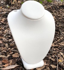 DCH6893 = White Leatherette Necklace Bust 8" high