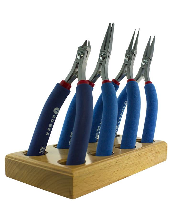 Tronex PL37996 = (Kit) Tronex Long Jaw 4pc Plier Set in Wood Block (Long Handles)