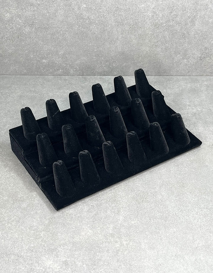 DRG1258 = Value Velvet Ring Stand with 18 Fingers