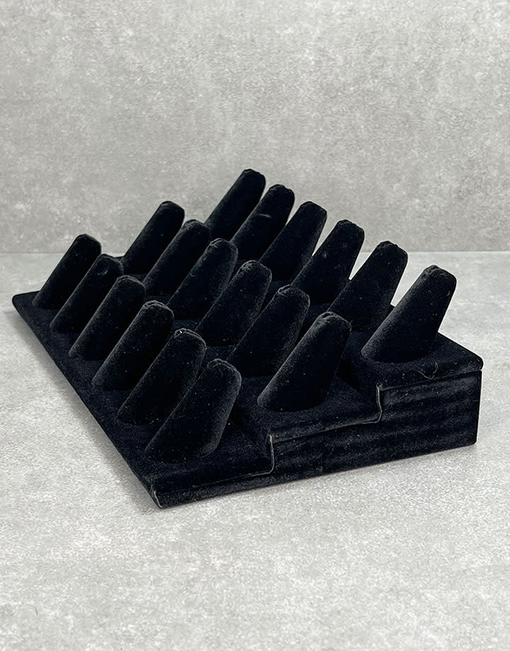DRG1258 = Value Velvet Ring Stand with 18 Fingers
