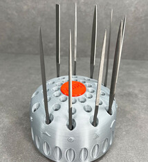 Grobet Needle File Set 5-1/2" with Tang Rotating Stand  (9 Pcs)