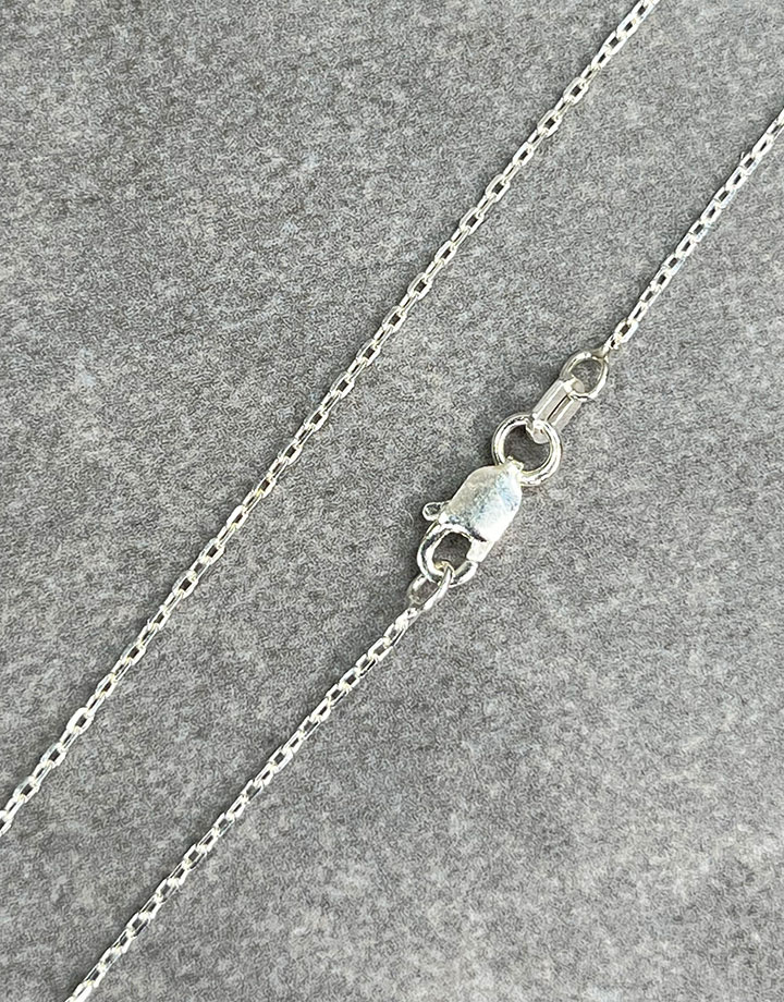 OBcable030 = Sterling 1.1mm Oval Beveled Cable Necklace