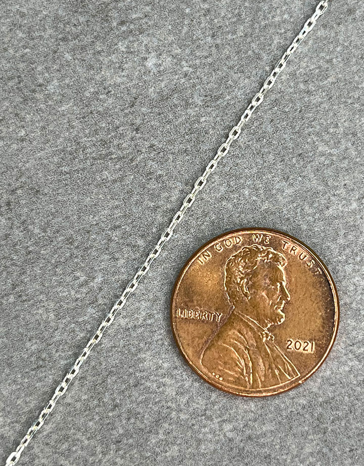 OBcable030 = Sterling 1.1mm Oval Beveled Cable Necklace
