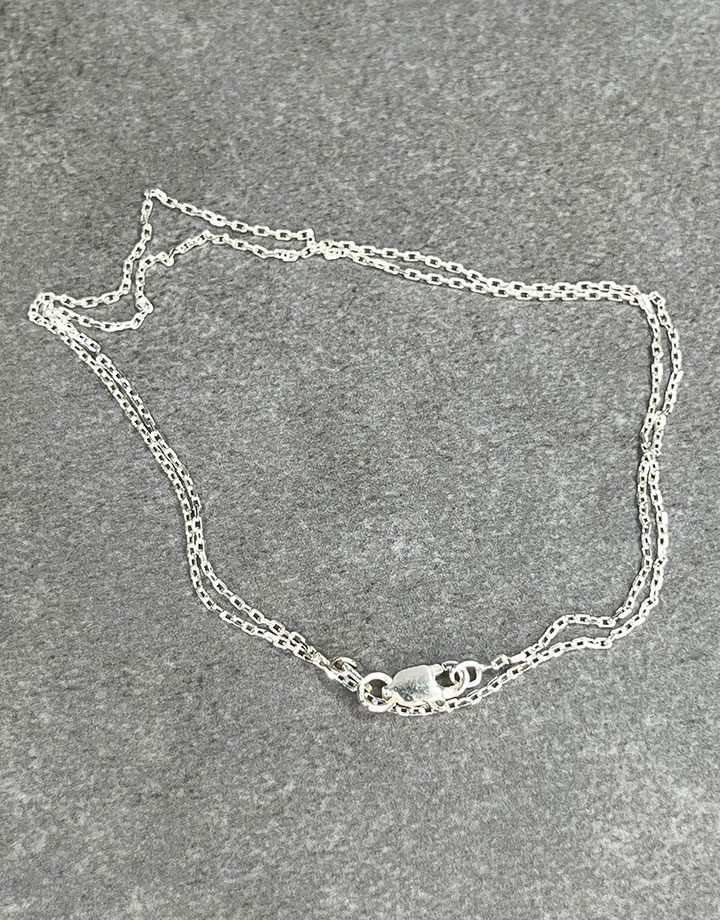 OBcable030 = Sterling 1.1mm Oval Beveled Cable Necklace