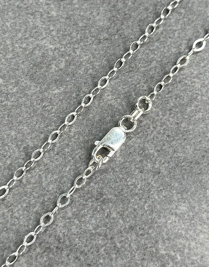 OFcable2.4 = Sterling 2.4mm Oval Flat Cable Necklace