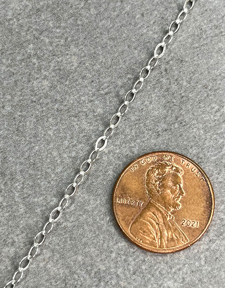 OFcable2.4 = Sterling 2.4mm Oval Flat Cable Necklace