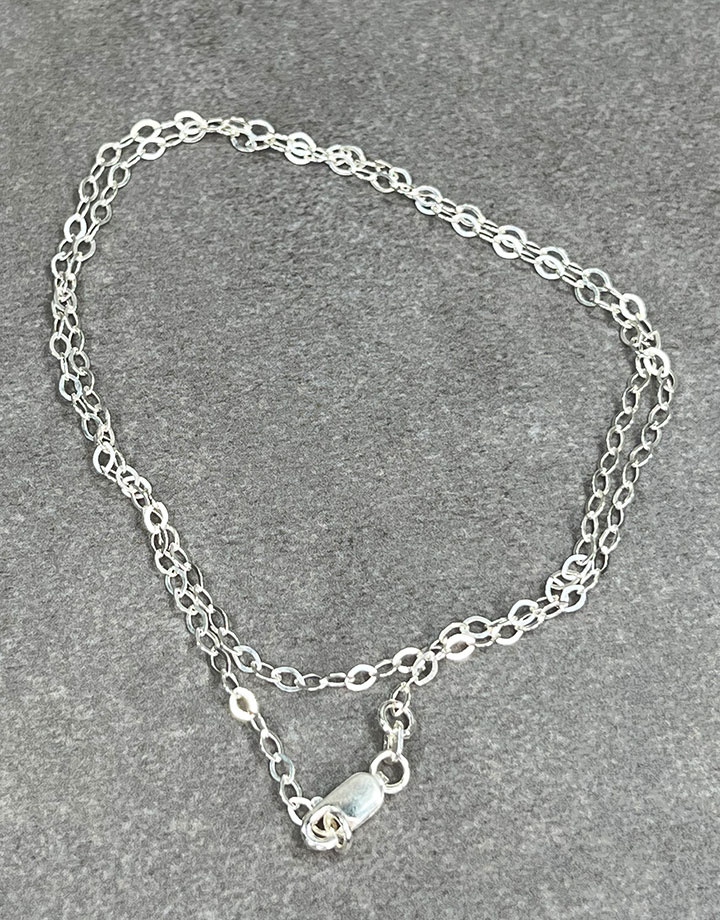 OFcable2.4 = Sterling 2.4mm Oval Flat Cable Necklace