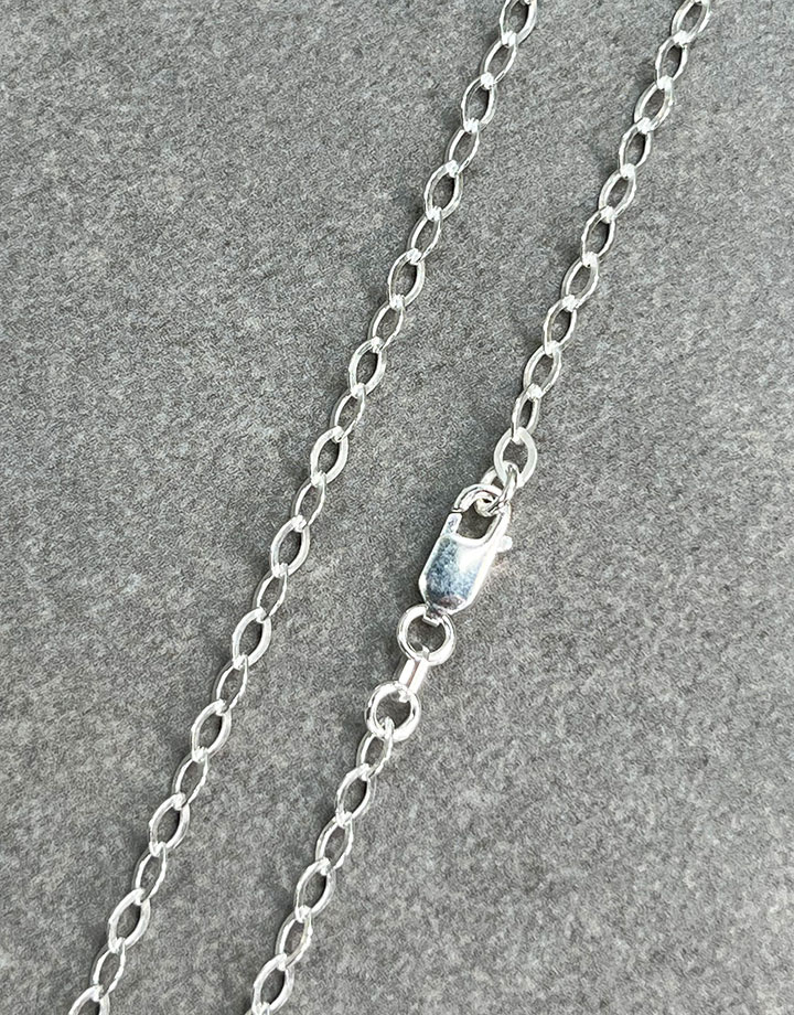 OFcable3.0 = Sterling 3.0mm Oval Flat Cable Necklace