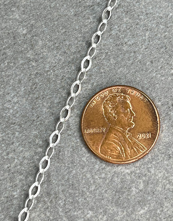OFcable3.0 = Sterling 3.0mm Oval Flat Cable Necklace