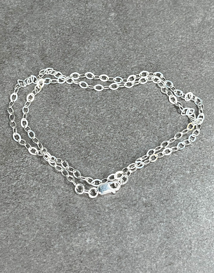 OFcable3.0 = Sterling 3.0mm Oval Flat Cable Necklace