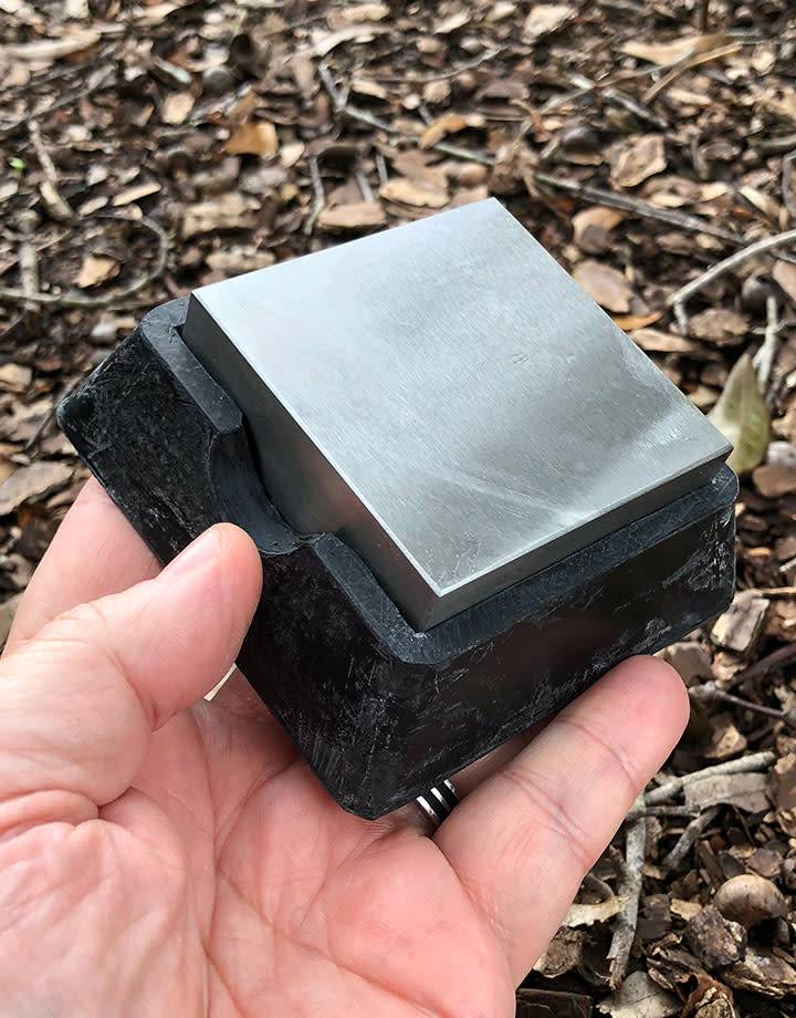 AN520 = Steel Bench Block with Removable Rubber Base 2-1/2'' x 2-1/2''