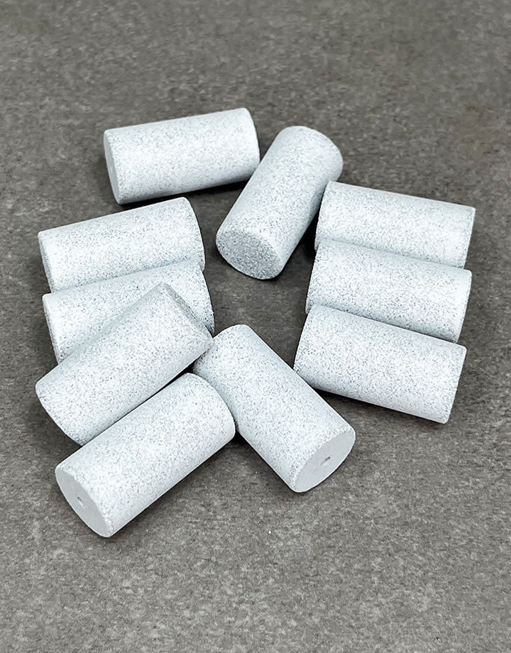 Dedeco ST9334 = White Coarse Cylinder 15/16" x 1/2"  (Pkg/10)