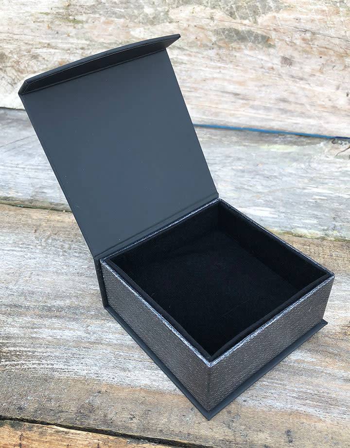 DBX4251 = Deluxe Magnetic Black/Silver Combination Box 3-3/8'' x 3-3/8'' x 1-3/8'' (Each)