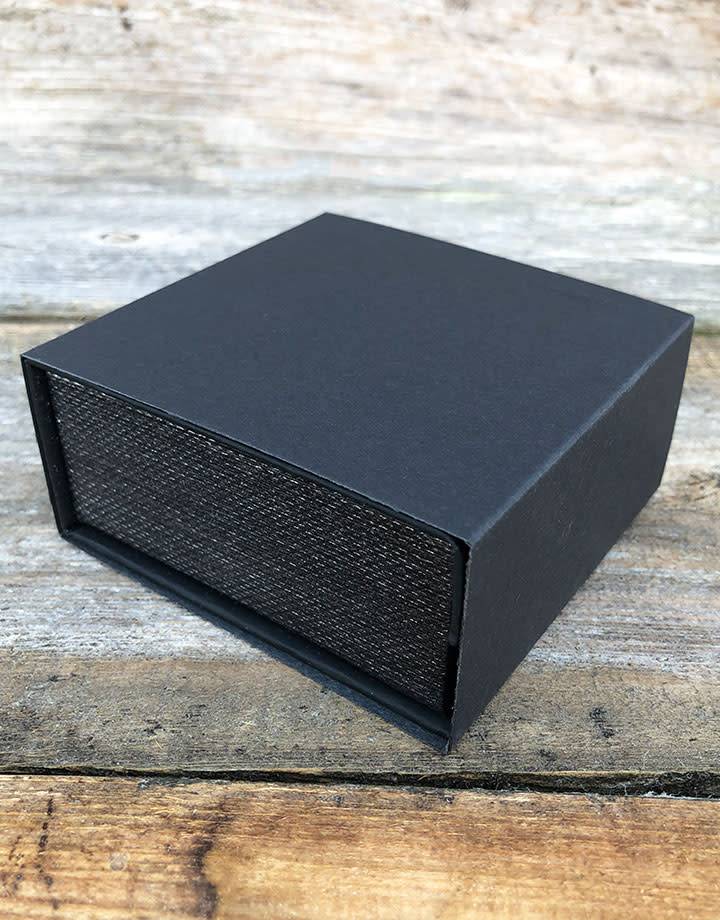 DBX4251 = Deluxe Magnetic Black/Silver Combination Box 3-3/8'' x 3-3/8'' x 1-3/8'' (Each)