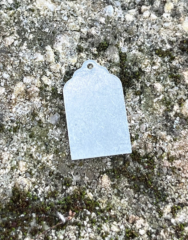 MSAL11820 = Aluminum Soft-Strike Stamping Blank - LUGGAGE TAG 1/2'' x 13/16'' (Pkg of 6)