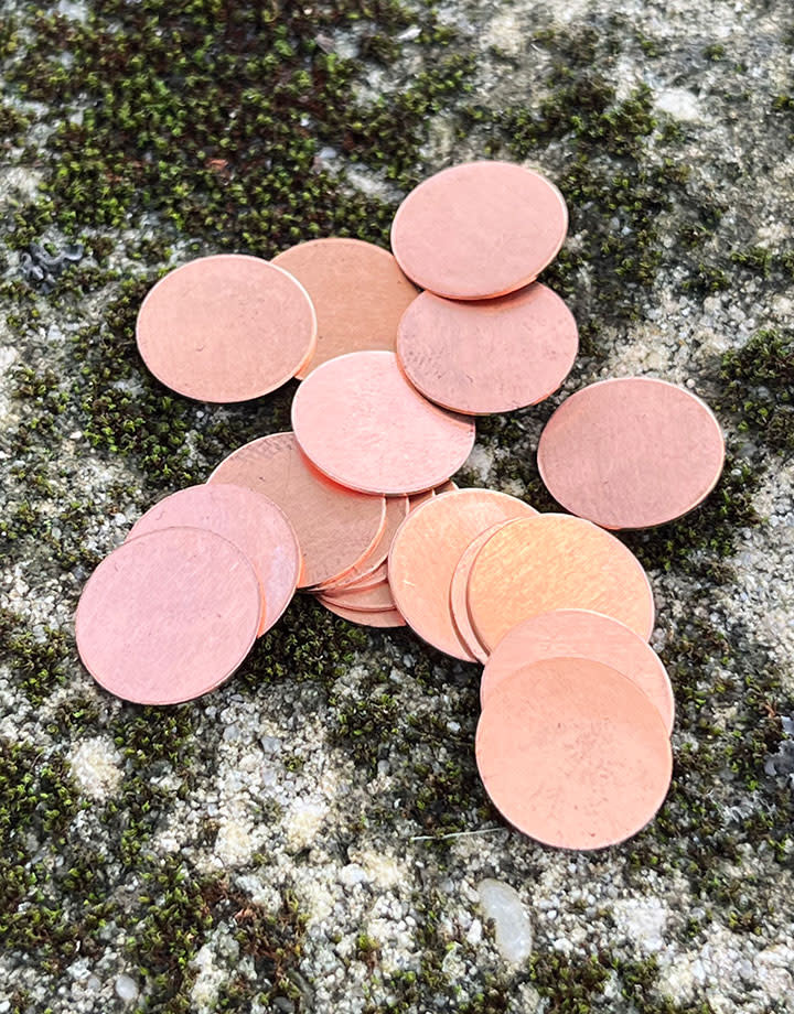 MSC10224 = COPPER SHAPE - ROUND 1/2'' dia (24ga) (Pkg of 18)