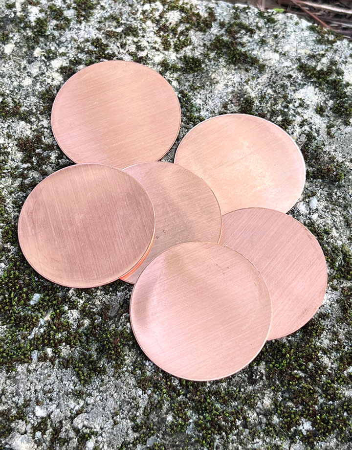 MSC10824 = COPPER SHAPE - ROUND 1-1/2'' dia (24ga) (Pkg of 6)