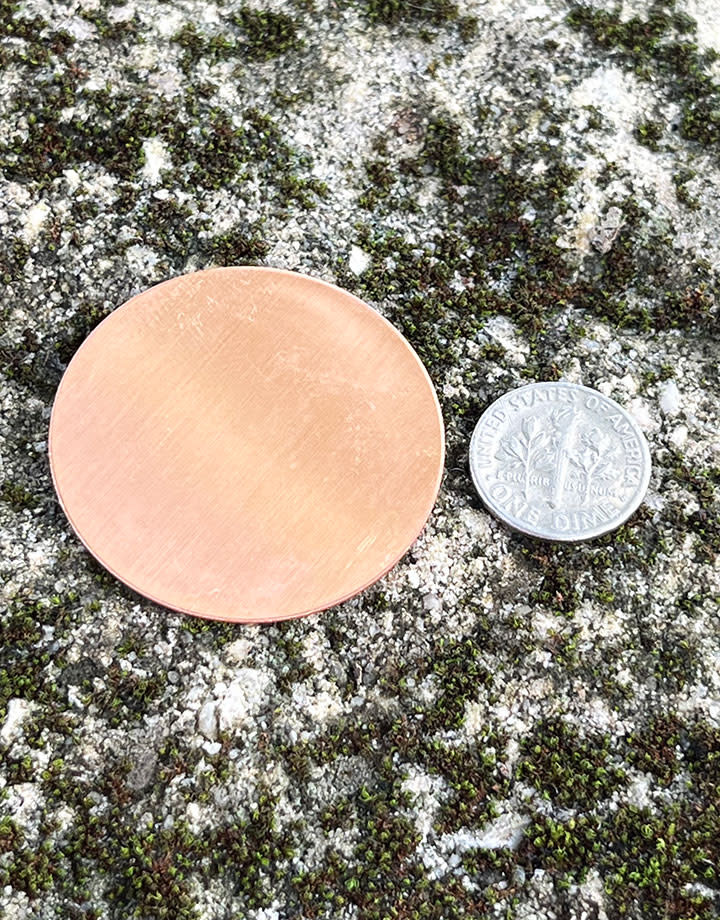MSC10824 = COPPER SHAPE - ROUND 1-1/2'' dia (24ga) (Pkg of 6)