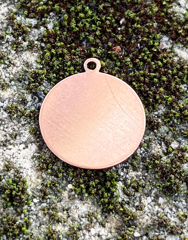MSC11524 = COPPER SHAPE - ROUND with RING 24ga 3/4''  (Pkg of 6)
