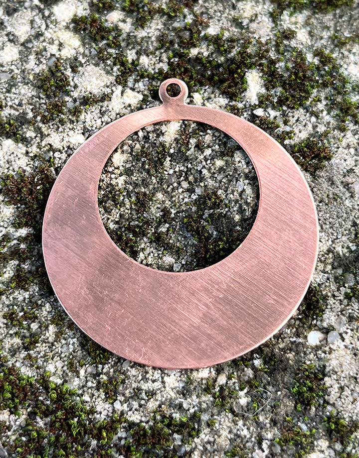 MSC11724 = Copper Shape - Round Drop 24ga 1-5/8''OD with 7/8''ID Cutout & Ring (Pkg of 6)