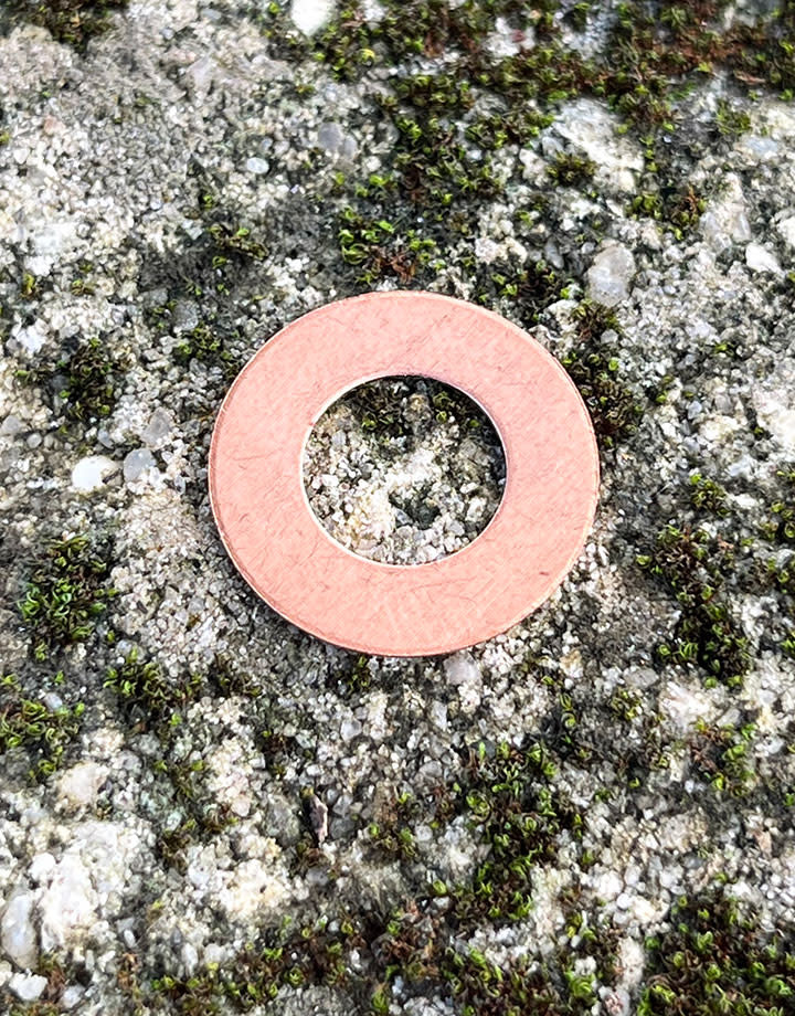 MSC16824 = Copper Washer 24ga 3/4''x3/8'' ID (Pkg of 6)