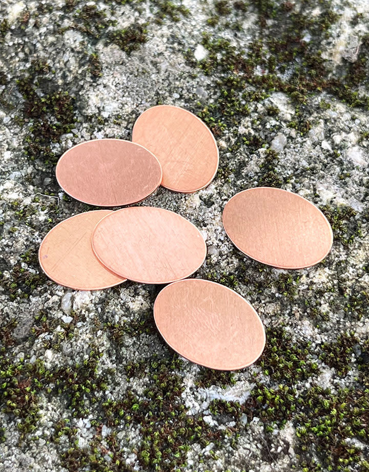 MSC20824 = COPPER SHAPE - OVAL 24ga 18 x 13mm (Pkg of 6)