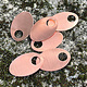 MSC21124 = COPPER SHAPE - OVAL with 5/16'' ID HOLE 24ga 1-3/16'' x 3/4''  (Pkg of 6)