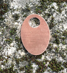 MSC21124 = COPPER SHAPE - OVAL with 5/16'' ID HOLE 24ga 1-3/16'' x 3/4''  (Pkg of 6)