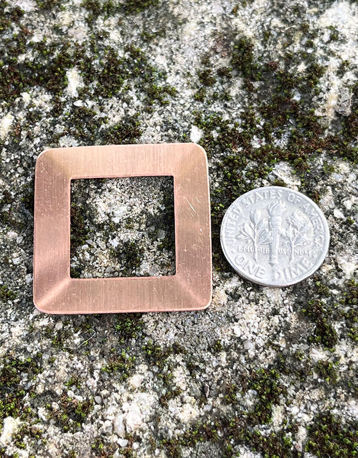 MSC30824 = COPPER SHAPE - SQUARE WASHER 24ga 1-1/8'' x11/16''  ID (Pkg of 6)
