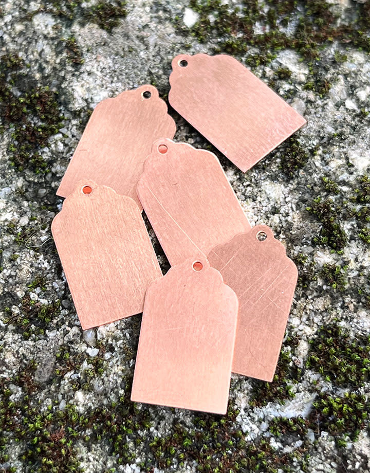 MSC36724 = Copper Shape Rectangle with Ring 1/2'' x 13/16'' (24ga) (Pkg of 6)