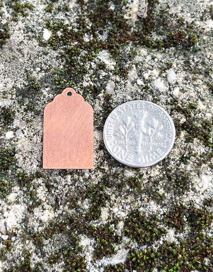 MSC36724 = Copper Shape Rectangle with Ring 1/2'' x 13/16'' (24ga) (Pkg of 6)