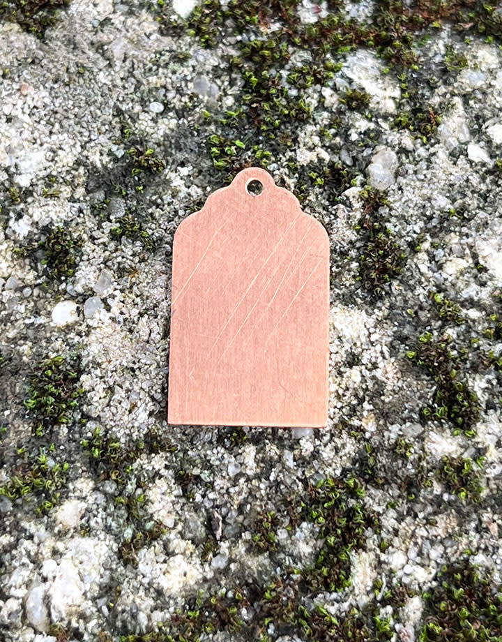 MSC36724 = Copper Shape Rectangle with Ring 1/2'' x 13/16'' (24ga) (Pkg of 6)