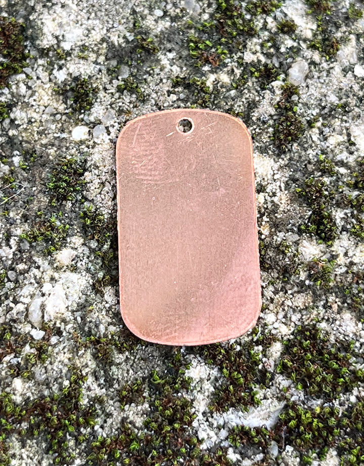 MSC37224 = COPPER SHAPE - DOG TAG 1-1/8'' x 5/8'' (24ga) (Pkg of 10)