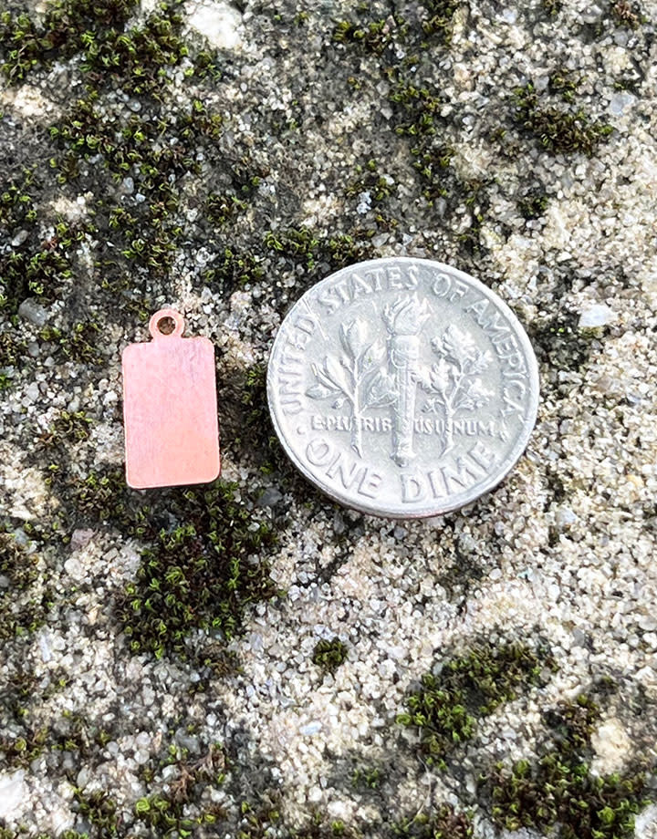 MSC37624 = COPPER SHAPE - RECTANGLE with RING 24ga 6x10mm  (Pkg of 6)