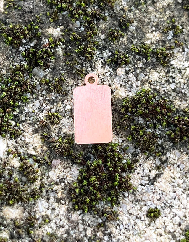 MSC37624 = COPPER SHAPE - RECTANGLE with RING 24ga 6x10mm  (Pkg of 6)