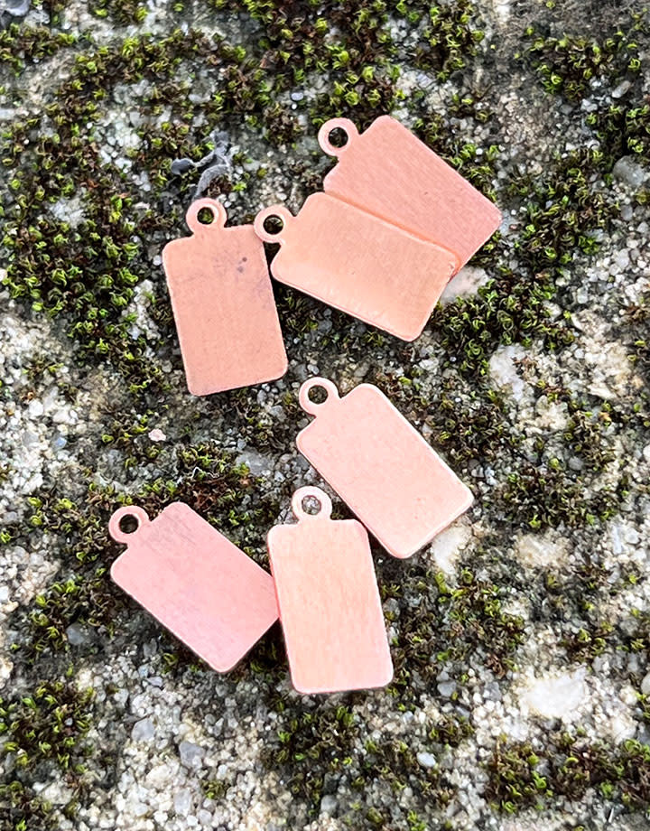 MSC37624 = COPPER SHAPE - RECTANGLE with RING 24ga 6x10mm  (Pkg of 6)