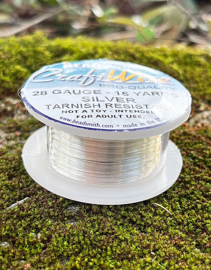 WR6728S = CRAFT WIRE TARNISH RESISTANT SILVER ROUND WIRE 28ga 15 YARDS